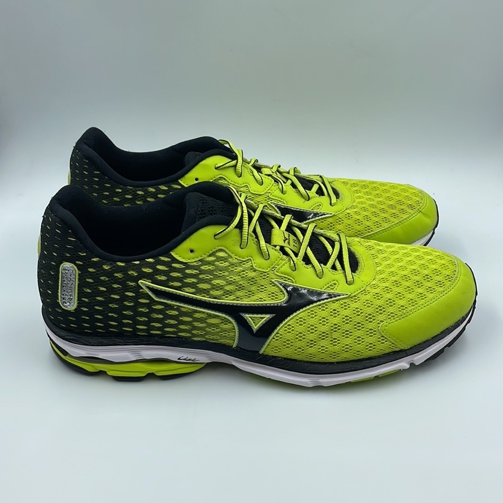 Mizuno Wave Rider 18 Lime Green Running Shoes J1GC150310 Men's Sz 15